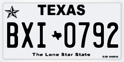 TX license plate BXI0792