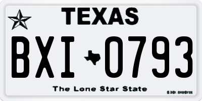 TX license plate BXI0793