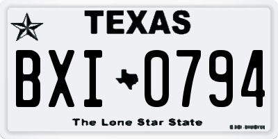 TX license plate BXI0794