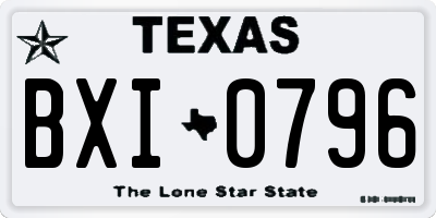 TX license plate BXI0796