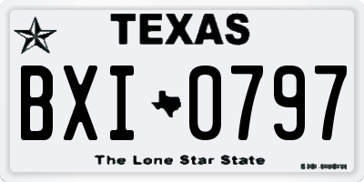TX license plate BXI0797