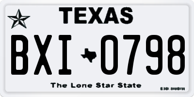 TX license plate BXI0798