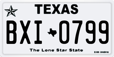 TX license plate BXI0799