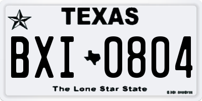 TX license plate BXI0804