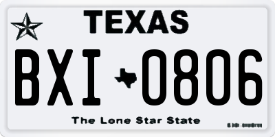 TX license plate BXI0806