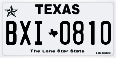 TX license plate BXI0810