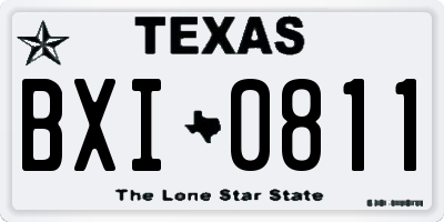 TX license plate BXI0811