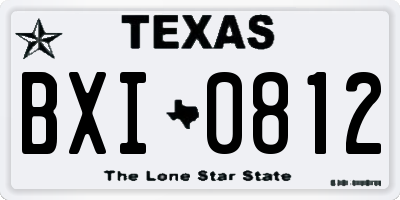 TX license plate BXI0812
