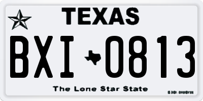 TX license plate BXI0813