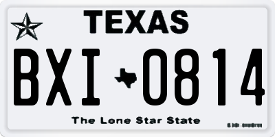 TX license plate BXI0814