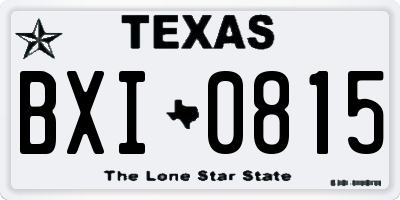 TX license plate BXI0815