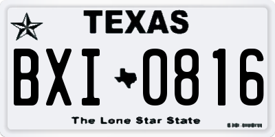TX license plate BXI0816