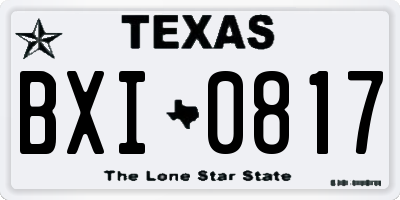 TX license plate BXI0817