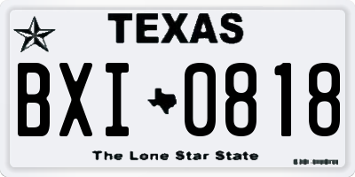 TX license plate BXI0818