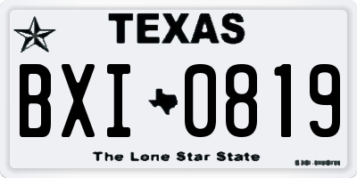 TX license plate BXI0819
