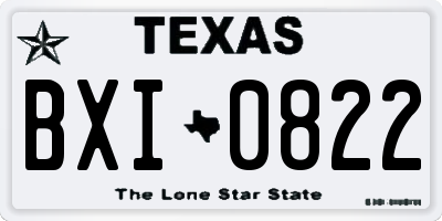 TX license plate BXI0822