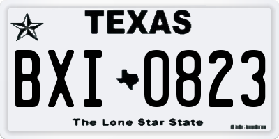 TX license plate BXI0823