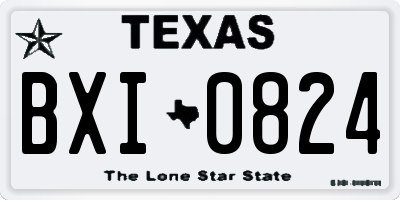 TX license plate BXI0824