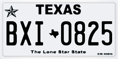TX license plate BXI0825