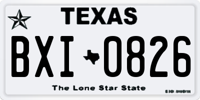 TX license plate BXI0826