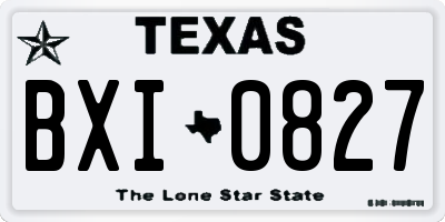 TX license plate BXI0827