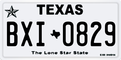 TX license plate BXI0829