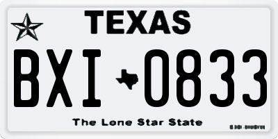 TX license plate BXI0833