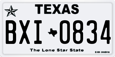 TX license plate BXI0834