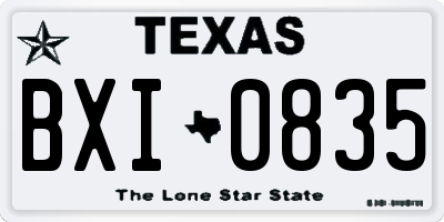 TX license plate BXI0835