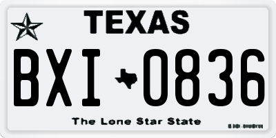 TX license plate BXI0836