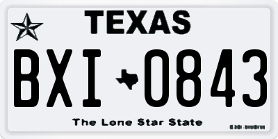 TX license plate BXI0843