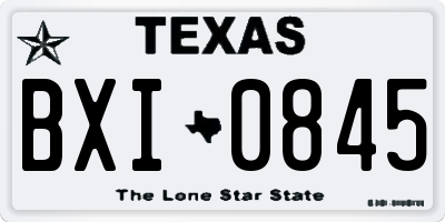 TX license plate BXI0845