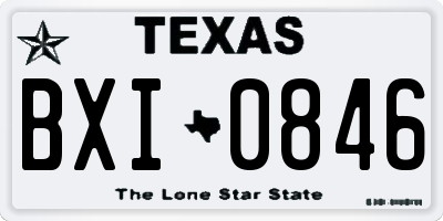TX license plate BXI0846