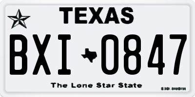 TX license plate BXI0847