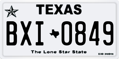 TX license plate BXI0849