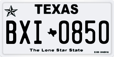TX license plate BXI0850