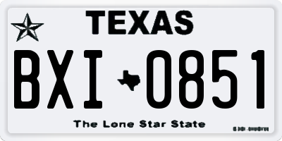 TX license plate BXI0851