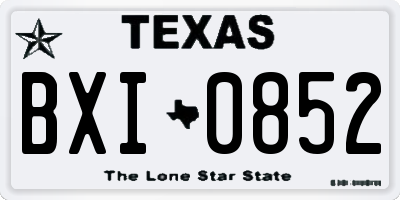 TX license plate BXI0852
