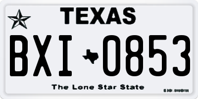 TX license plate BXI0853