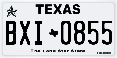 TX license plate BXI0855