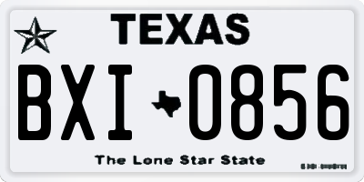 TX license plate BXI0856