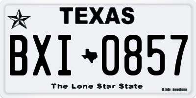 TX license plate BXI0857