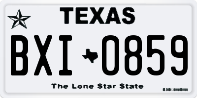 TX license plate BXI0859
