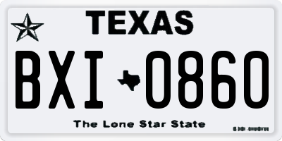 TX license plate BXI0860