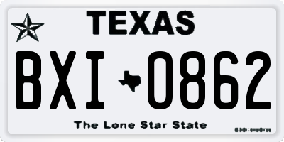 TX license plate BXI0862