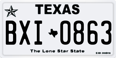TX license plate BXI0863