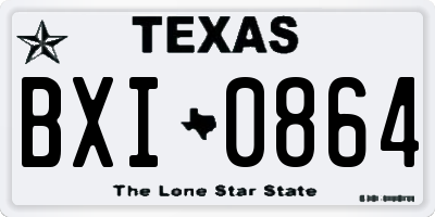 TX license plate BXI0864