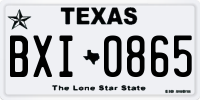 TX license plate BXI0865