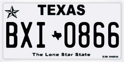 TX license plate BXI0866