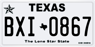 TX license plate BXI0867